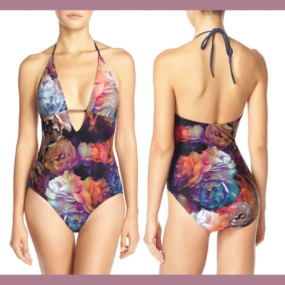 NWT Ted Baker London 'Technicolor Bloom' One-Piece
